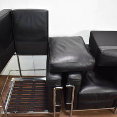 【ヤ取終了4/21】≪zy254≫美品 リプロダクト CASSINA/カッシーナ ル・コルビジェ LS2 高級 1人掛けソファー 2脚セット 本革 31107-01