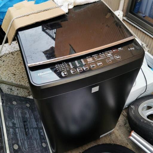 Hisense 全自動洗濯機 5,5kg HW-G55E5KK　keyword マットブラック オリジナルモデル 2017年製
