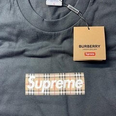 SUPREME &Burberry TEE BLACK L