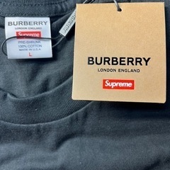 SUPREME &Burberry TEE BLACK L