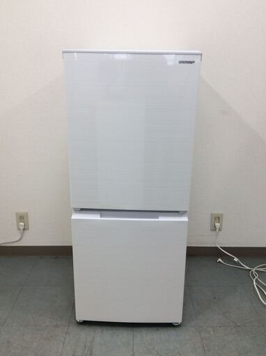 （4/25受渡済）YJT3490【SHARP/シャープ 2ドア冷蔵庫】極美品 2021年製 SJ-D15G-W 家電 キッチン 冷蔵冷凍庫 右開き 152L