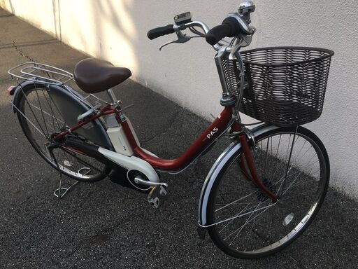 地域限定送料無料　ヤマハ　パス　新基準　子供乗せ　6AH　赤茶　アシスタ　ビビ　神戸市　電動自転車