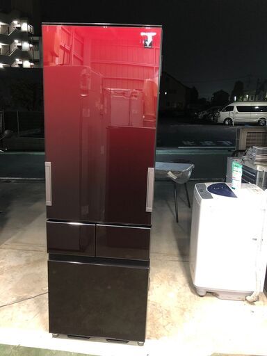 (売約済み)シャープ ノンフロン冷凍冷蔵庫 SJ-GT42D-R　415L 2018年製 4ドア 左右開き 自動製氷機能 メガフリーザー搭載 グラデーションレッド