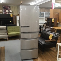 S026日立 HITACHI R-K42E T [ビッグ＆スリム60 冷蔵庫（415L） 右開き5ドア ソフトブラウン] 日立（HITACHI） 中古/屋内搬入付き 5ドア冷蔵庫 415L 60日保証 R-K42E