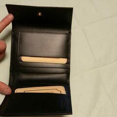 ハンティングワールド 新品 両面財布 Wホック レザー ベージュ×黒