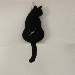 猫時計 黒 藤井啓太郎 猫のしっぽをふる時計