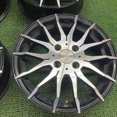 No.605 15×5J +45 4H -100 中古 アルミホイール 4本 15インチホイール