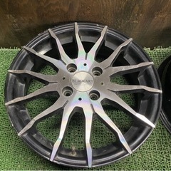 No.605 15×5J +45 4H -100 中古 アルミホイール 4本 15インチホイール