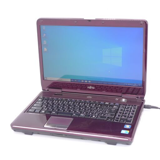 中古良品 15インチ 日本製 紫色 ノートパソコン FUJITSU 富士通 NF/G50 Wi-Fi有 Core i3 4GB 500GB DVDマルチ 無線 Windows10 Office