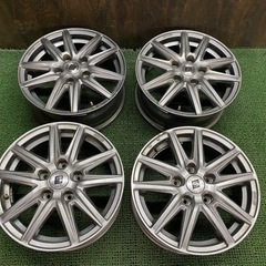 No.608 15×6J +45 -114.3/5H SEIN アルミホイール 15インチ ガンメタ 4本セット ノア ヴォクシー オデッセイ セレナ ステップワゴン 等に