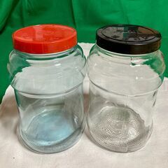 ガラス瓶　４L ２本セット　メダカ水槽　ラッキョウ　梅　