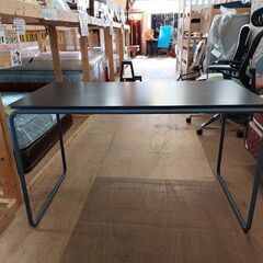 商談中4/17AMまで無印良品/ドイツ トーネット社　スチールパイプデスクL＆チェア　ダークグレー　【愛品倶楽部柏店】