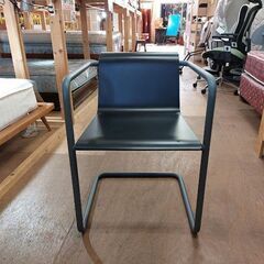 商談中4/17AMまで無印良品/ドイツ トーネット社　スチールパイプデスクL＆チェア　ダークグレー　【愛品倶楽部柏店】