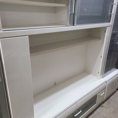 【リサイクルショップどりーむ天保山店】●1874●　ニトリ　テレビボード　横幅合計262㎝TV台　ホワイト　サイドにキャビネット２点付き♪　収納多数‼　※キズ・落書き有