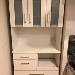 キッチンボード　食器棚　レンジボード　白