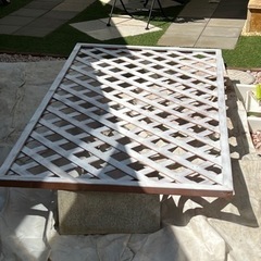 diy ラティス　フェンス　2枚分金具柱付き　