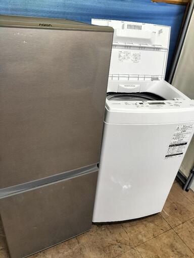 新生活応援家電セット！！No６５ アクア　AQR-E13J（S）2ドア冷蔵庫　126L　2020年製・東芝 AW-45M7 全自動洗濯機 4.5K　2019年製　 2点セット！！