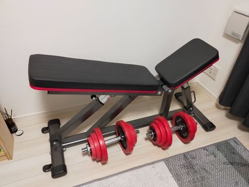 インクラインベンチ、ダンベル40kg セット　IROTEC　きれい