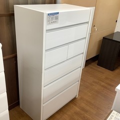 シギヤマ家具 6段ワイドチェスト モノトン木目調UV塗装 高級艶仕上げ シギヤマ家具 6段ハイチェスト【トレファク 川越店】