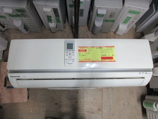 K03211　パナソニック　中古エアコン　主に6畳用　冷2.2kw／暖2.2kw