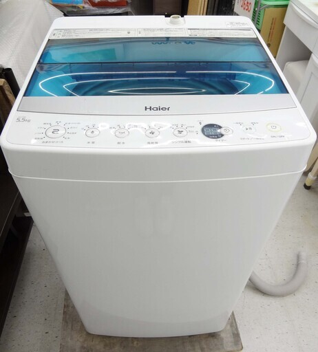 【恵庭】ハイアール　全自動洗濯機　JW-C55A　2016年製　5.5㎏　ホワイト　中古品　PayPay支払いOK！
