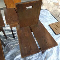 教会椅子　アンティーク　４脚セット
