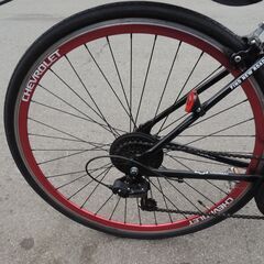 【ジャンク】クロスバイク　シボレー700C28Cブラック整備済み ジャンク】クロスバイク シボレー700C28Cブラック整備済み