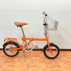 C02 【美品】ブラックサンダー 折り畳み自転車 オレンジ