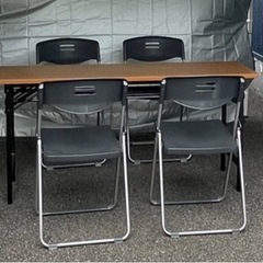 会議机と椅子4脚セット