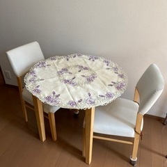※取引終了【現金手渡し】丸テーブル&2つの椅子