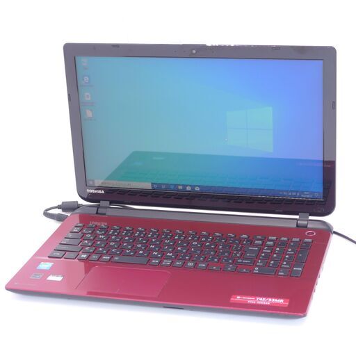 中古美品 15インチ 赤色 ノートパソコン 東芝 T45/33MR 新品SSD Wi-Fi有 第4世代 Celeron 4GB DVDRW 無線 カメラ Windows10 Office済