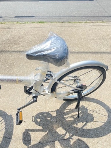 ★未使用品 折りたたみ 自転車 Happy Town シルバー