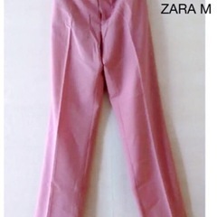 ZARA ZARA未使用スラックスパンツ センタープレス ピンク