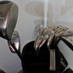 【値下げしました。セット購入希望】ミズノノータス・ アイアンセット＋ミズノ&テーラーメイドクラブ＋PINGパター希少品 キャディーバッグテーラーメイド＋ダイヤル式ゴルフシューズ＋ボールなどフルセットすぐにコースで活躍できます。 15本セット 