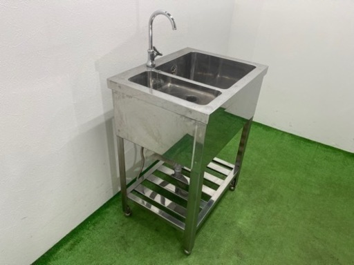 業務用 ステンレス 2槽シンク流し台 蛇口付き 店舗 飲食店