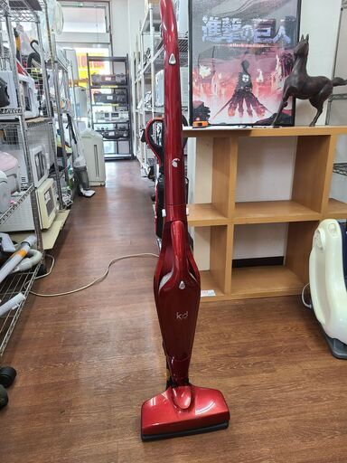 【リサイクルショップどりーむ天保山店】●1531●　De-Dream　コードレス２WAYハンディークリーナー　掃除機　2017年製　SJK-001　レッド
