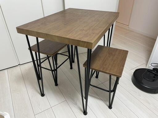 NITORI ダイニング3点セット ヴィンテージテイスト コンパクト d3233 ヴィンテージテイストのコンパクトダイニング3点セット (WAL