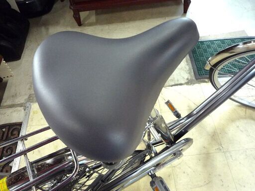 自転車 26インチ 3段変速 カゴ 鍵 ライト付き グレー系 NEXT STAGE