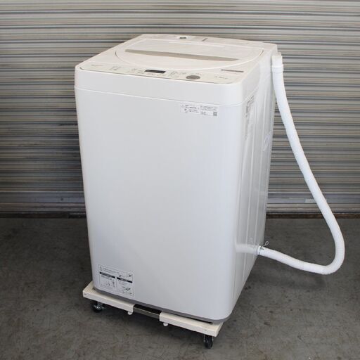 T748) シャープ 全自動洗濯機 ES-GE4E-C ガンコ汚れコース 時短コース 2021年製 4.5kg 風乾燥 縦型洗濯機 SHARP 洗濯 家電 洗濯機 単身