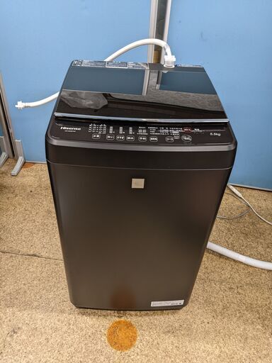 ☆【高年式】2021年製 Hisense 全自動電気洗濯機 5.5kg HW-G55E7KK 黒/ブラック