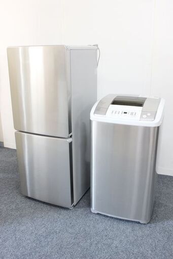 ELSONIC エルソニック ステンレス2点セット 冷蔵庫 洗濯機 148L EH-R1482F  EH-L55DD 5.5キロ    中古家電 店頭引取歓迎 R5705)