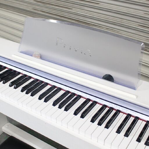 T775) CASIO 電子ピアノ 年式不明 PX-735WE Privia 88鍵 音色数18 録音機能あり チェア付き プリヴィア カシオ 直取り/自社配送限定
