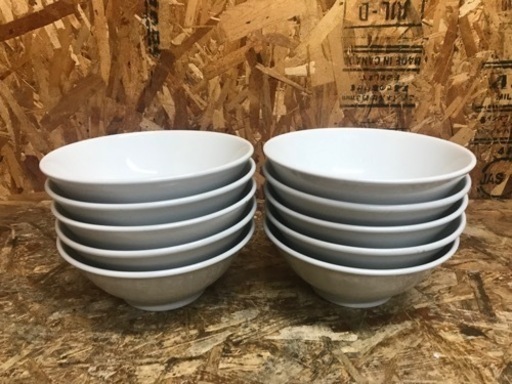 (5560) 直接お引き取り限定！中華食器ラーメン丼 21.5cm 反高台丼 白 10点セット 丼ぶり 麺丼 大鉢 うどん鉢 ラーメン鉢 麺鉢業務用 飲食店 厨房 店舗用品