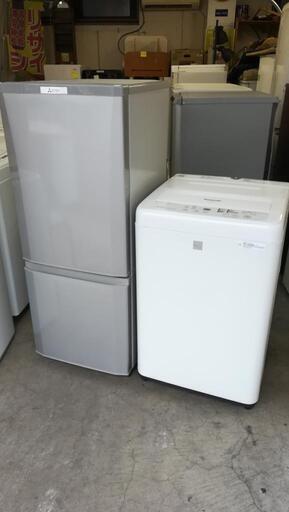 セット375⭐配送と設置は無料サービス⭐三菱冷蔵庫146L＋パナソニック洗濯機5kg