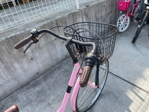 26インチ 6段変速 シティサイクル ママチャリ 中古 ピンク 自転車
