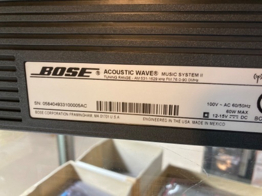 BOSE ACOUSTIC WAVE MUSIC SYSTEM II   リモコン付　動作品 / 美品！