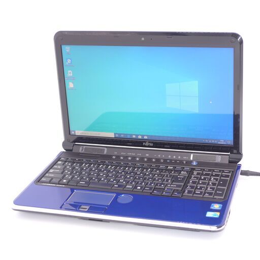 中古美品 15インチ 青色 ノートパソコン 富士通 AH700/5B 新品SSD搭載 Wi-Fi有 Core i5 4GB Blu-ray 無線 カメラ Windows10 Office済