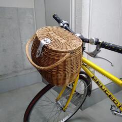 自転車用蓋付柳製バスケット BASIL
