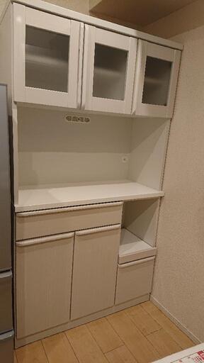 【使用期間10か月未満】食器棚 キッチンボード 幅998mm