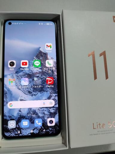 リアル ☆超美品☆mi11 ミントグリーン Simフリー 5G Lite スマートフォン